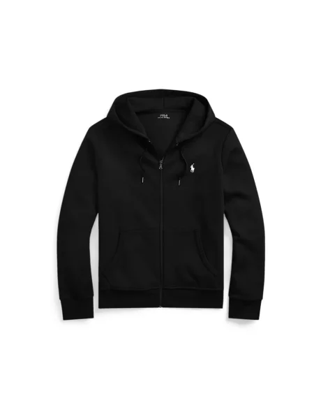 Polo Ralph Lauren Bluzy Mężczyzna Bluza z Zamkiem Błyskawicznym z Podwójnego Dzianiny czarny