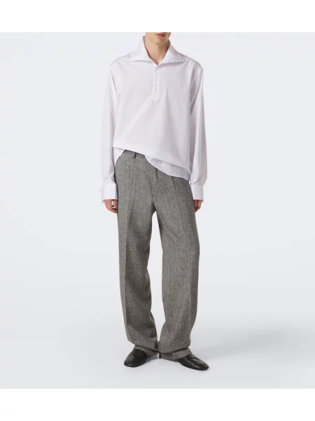 Cămașă Dries Van Noten din poplin alb