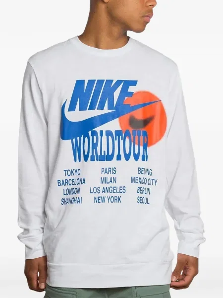 Prugasta vesta Nike s okruglim izrezom od flisa crvena