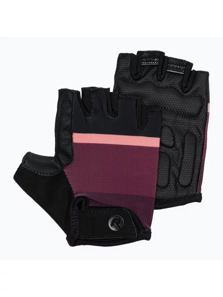 Дамски ръкавици за колоездене Rogelli Impress II burgundy/coral/black черно