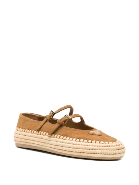 Espadrile Prada cu autograf maro