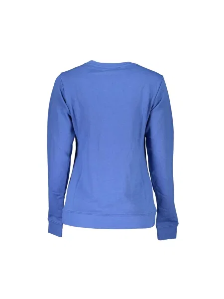 Haftowana długa bluza Cavalli Class niebieska