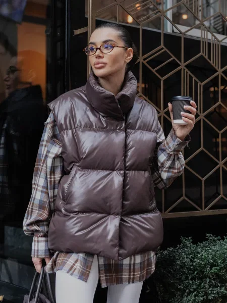 Жилет з утеплювачем Jadone Fashion Zhylet_Soft_chokol коричневий