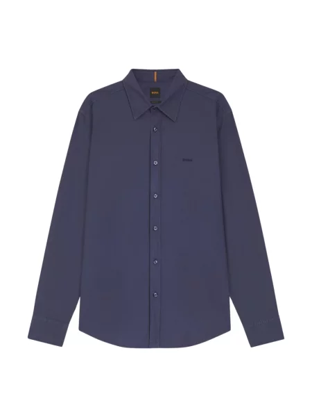 Koszula Boss Orange casual z kołnierzykiem włoskim niebieska