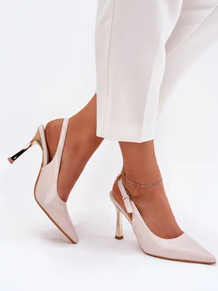 Чорапи Boto от лакирана кожа бяло