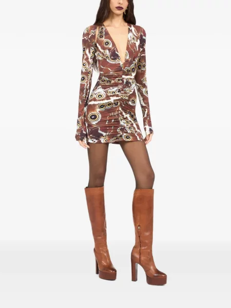 Rochie mini Roberto Cavalli cu imagine maro