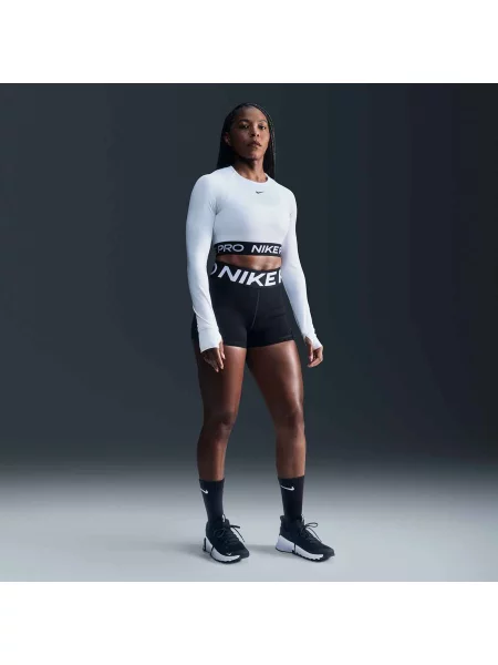 Pantaloni scurți pentru femei Nike Pro Sculpt High Waisted 3" Biker black/white alb