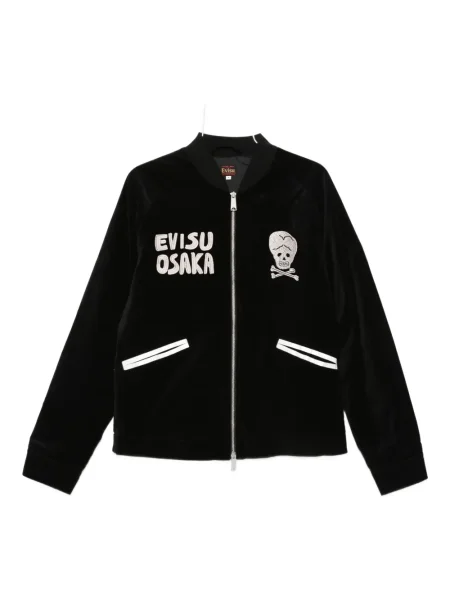 Яке тип бомбър Evisu бродирано черно