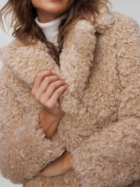 Stand Studio płaszcz Camille Cocoon Coat przejściowy oversize beżowy