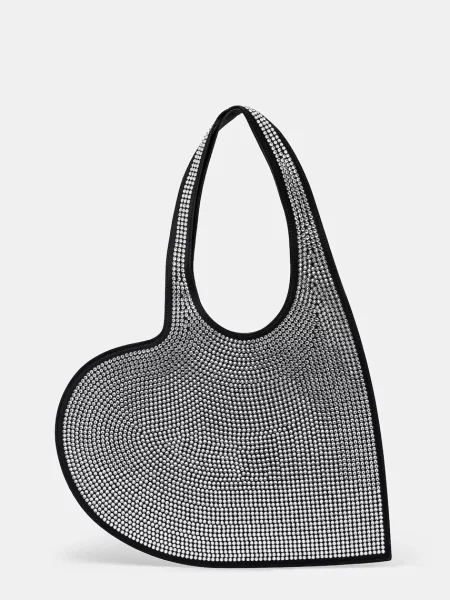 Coperni geantă Crystal-Embellished Mini Heart Tote negru