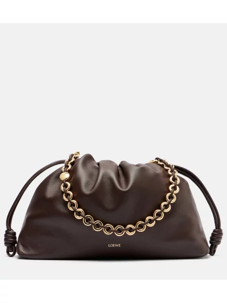 Usnjeni torbica Loewe rjava