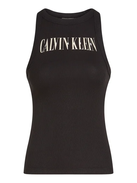 Top din denim Calvin Klein Jeans negru