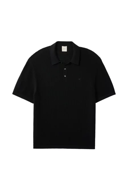 Tricou polo Calvin Klein tricotate cu autograf negru