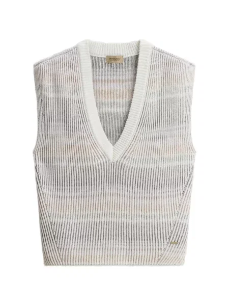 Vestă Woolrich fără mâneci cu decolteu în V alb