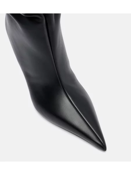 Botine Amina Muaddi din piele negru