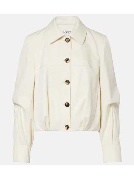 Geacă Loewe de mătase alb