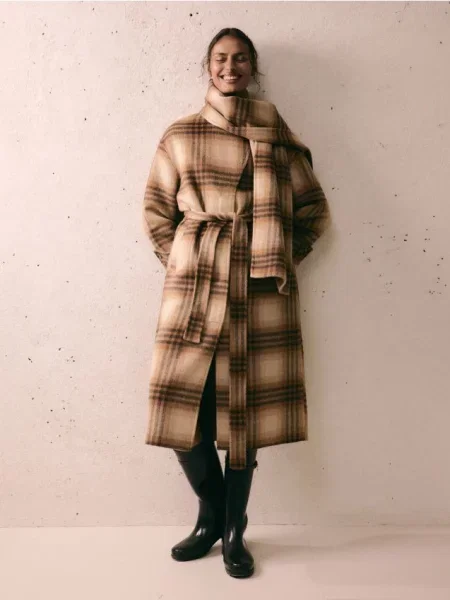 Reserved Пальто оversize з високим вмістом вовни різнобарвний 