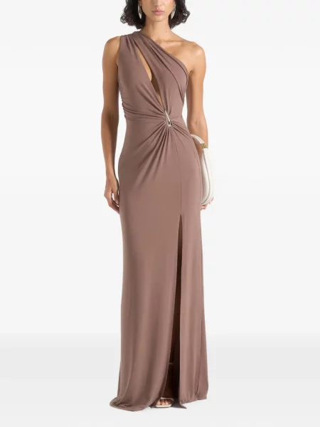 Rochie maxi Manière De Voir cu volane asimetrică maro