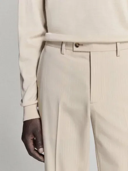 Spodnie garniturowe Milan slim fit Mężczyzna 44 MANGO MAN beżowy