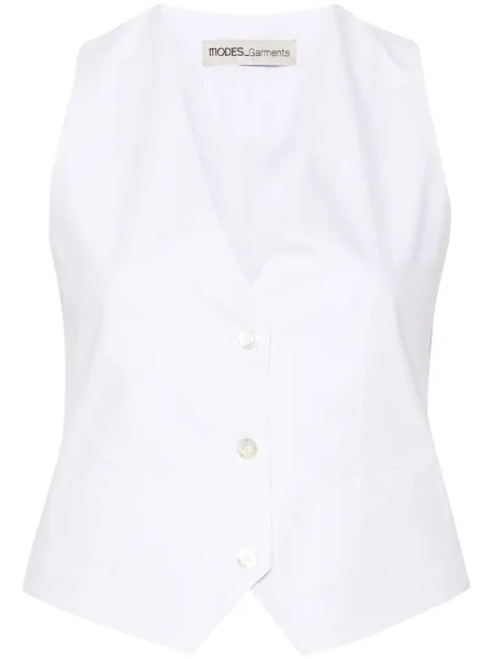 Kamizelka Modes Garments z dekoltem w serek biała