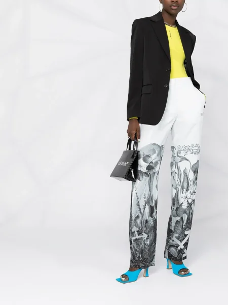 Raštuotos kelnės Off-white balta
