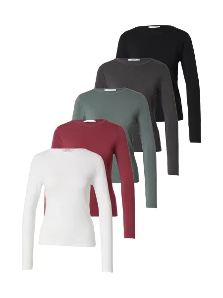 ABOUT YOU Tricou Laurina verde deschis / verde închis / roșu bordeaux / negru alb