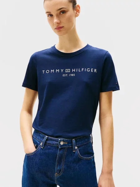 Футболка Tommy Hilfiger з лого синя