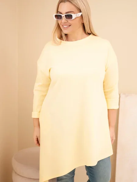 Rochie maxi Kesi Włoski cu mâneci lungi lungă de costum galben