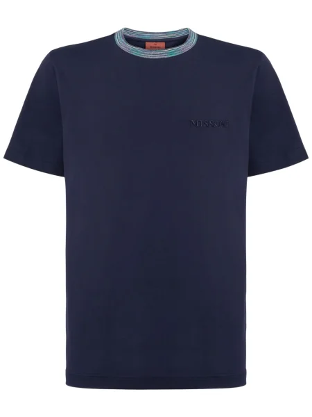 Tricou Missoni cu broderie albastru