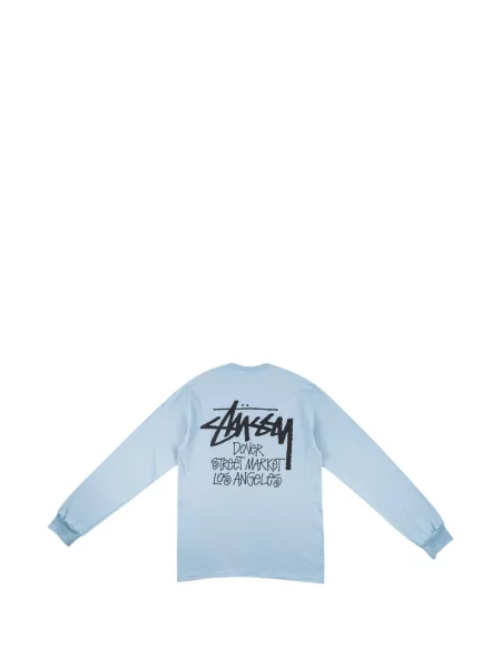 Lung tricou Stüssy streetstyle albastru