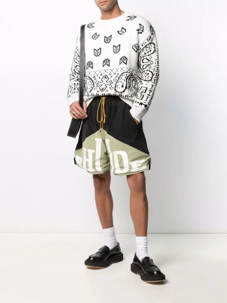 Raštuotas megztinis Rhude su paisley raštu balta