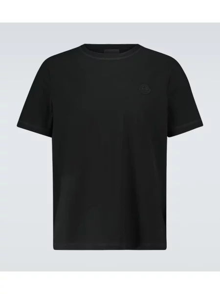 Tricou Moncler din jerseu scurt negru
