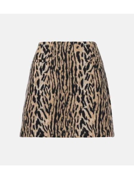 Fustă Rixo cu imagine cu model leopard maro