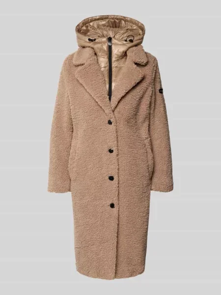 Płaszcz z futerka z pikowaną wstawką model Frieda & Freddies beżowy