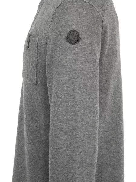 Lung tricou polo Moncler gri