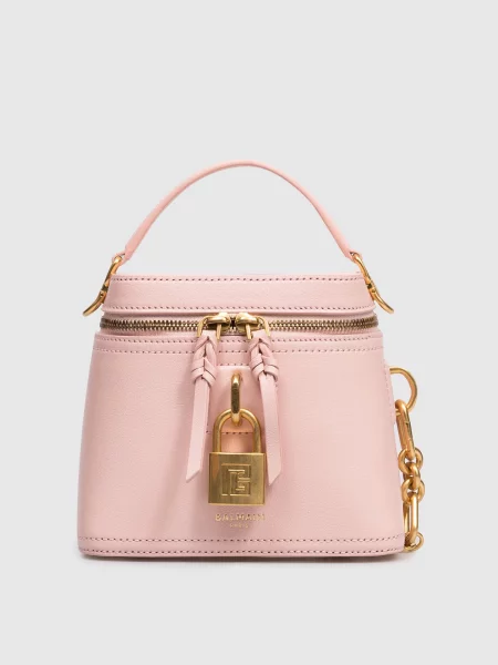 Шкіряна сумка крос-боді Pulse Vanity Balmain рожева