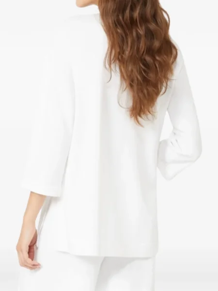 Pulover Max Mara cu decolteu în V alb