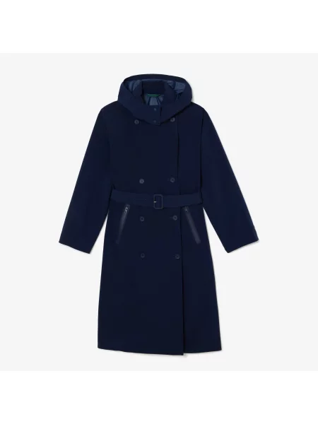Lacoste Dwuwarstwowy Płaszcz Typu Oversize Z Piki Lacoste granatowy