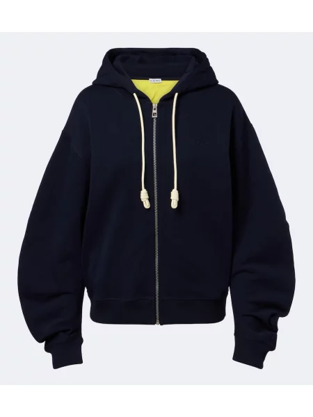 Hanorac cu glugă Loewe din fleece albastru