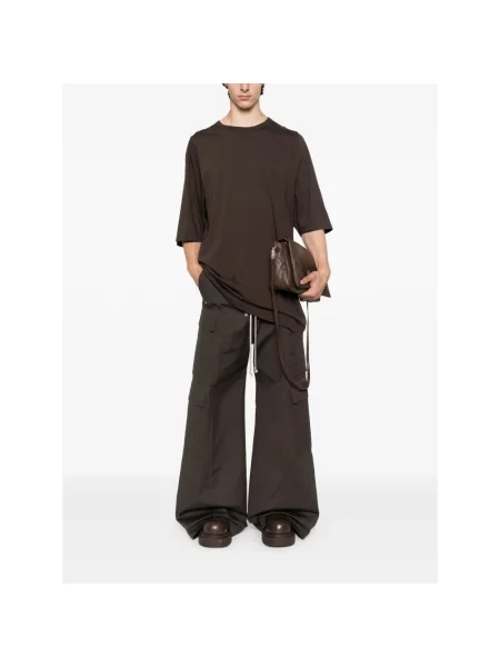 Koszulka Rick Owens z okrągłym dekoltem brązowa