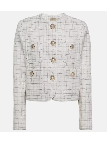 Geacă Elie Saab din tweed alb