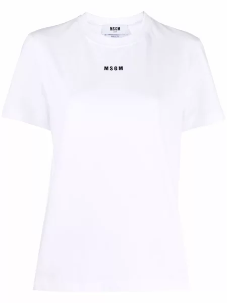 Tricou Msgm cu imagine scurt alb