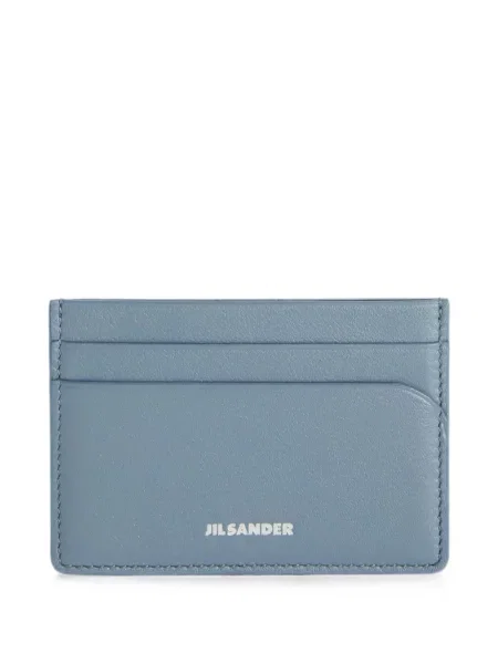 Portofel Jil Sander din piele cu autograf albastru