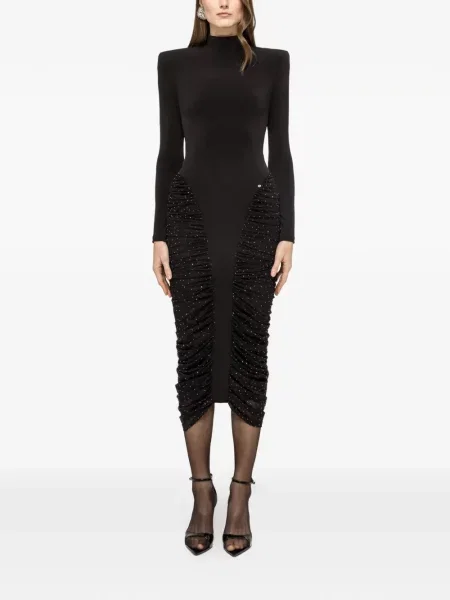 Rochie midi Nissa până la genunchi de costum negru