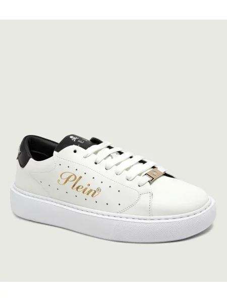Philipp Plein Teniși din piele Signature alb