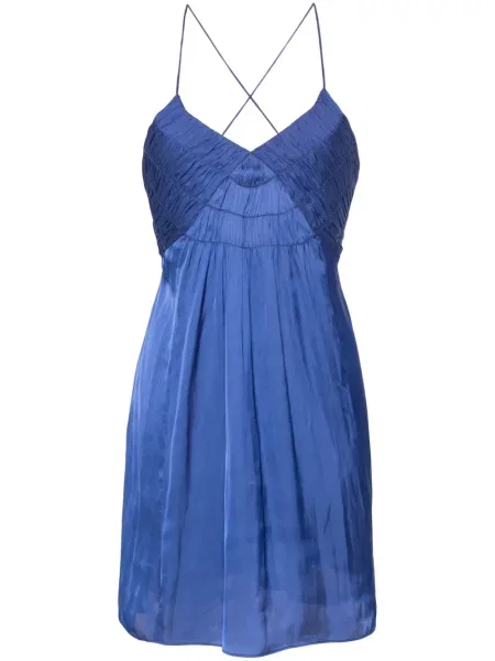 Rochie mini Zadig&voltaire din satin de costum albastru