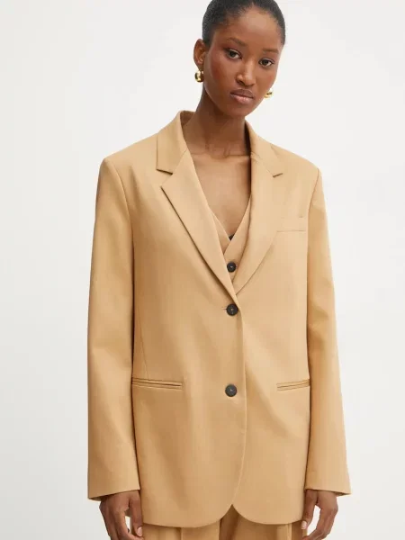 Forte Forte sacou din lana un singur rand de neted jacket maro