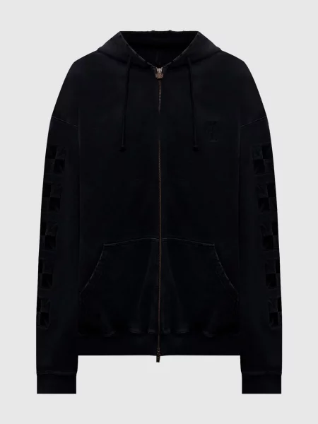 Спортивна куртка з брендовою вишивкою Vetements чорна