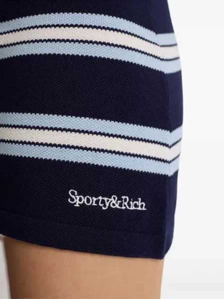 Fusta mini Sporty & Rich cu dungi albastru