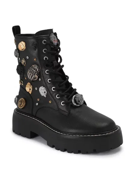 Kurt Geiger London bocanci pentru femei din piele Woolwich Eagle Boot negru